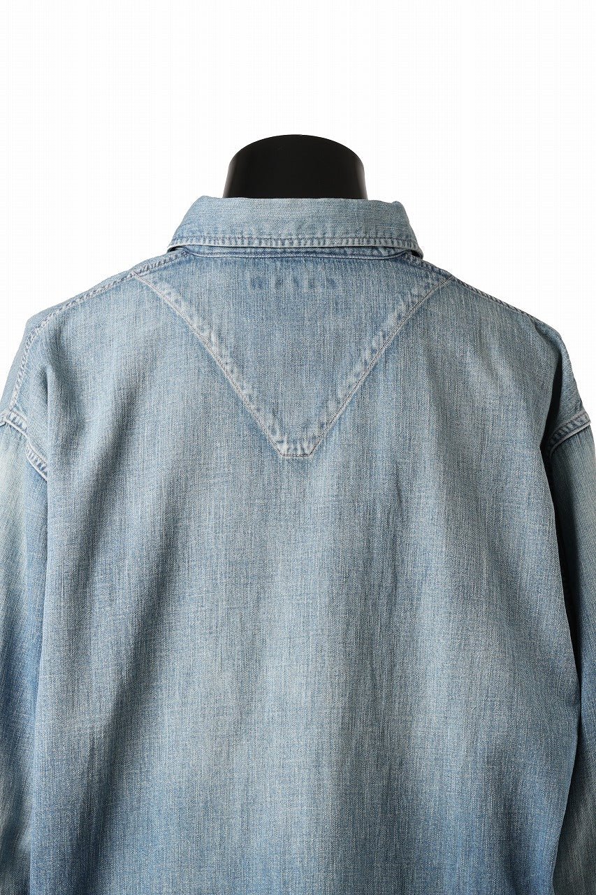 FULLCOUNT WORKING PULLOVER SHIRT / 8oz COTTON LINEN DENIM (INDIGO)