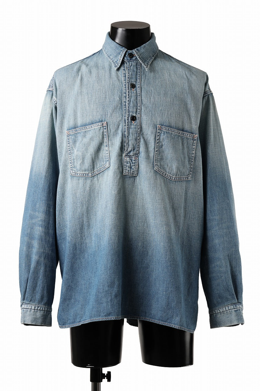 画像をギャラリービューアに読み込む, FULLCOUNT WORKING PULLOVER SHIRT / 8oz COTTON LINEN DENIM (INDIGO)