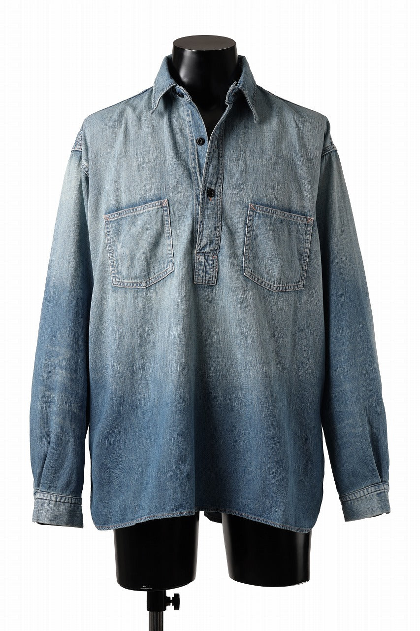 FULLCOUNT WORKING PULLOVER SHIRT / 8oz COTTON LINEN DENIM (INDIGO)