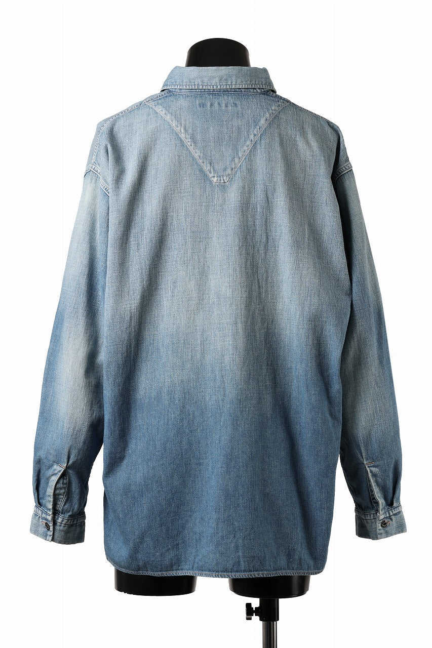 FULLCOUNT WORKING PULLOVER SHIRT / 8oz COTTON LINEN DENIM (INDIGO)