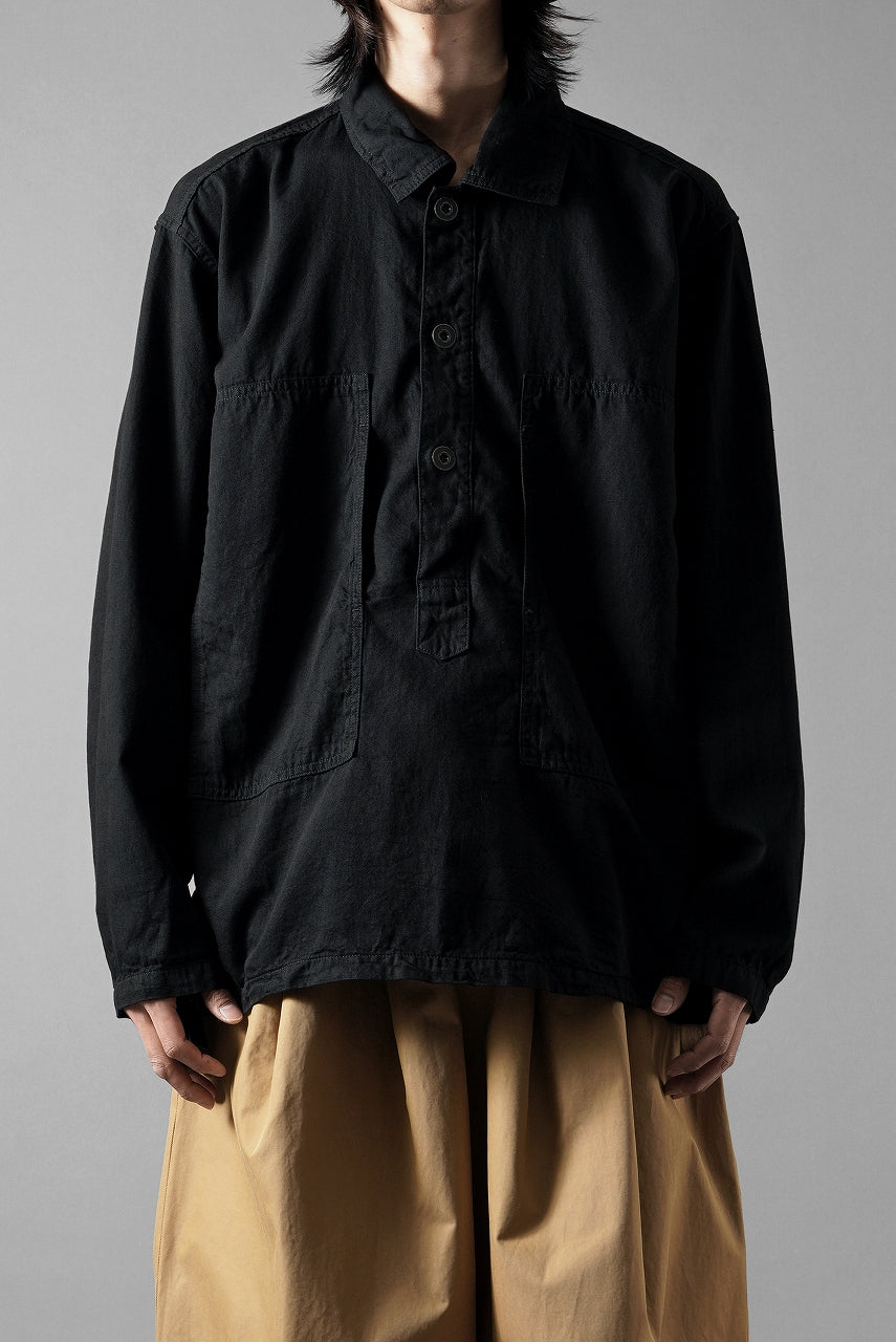 画像をギャラリービューアに読み込む, FULLCOUNT 4097-1 US Army Black Black Denim Pullover Shirt (Black)