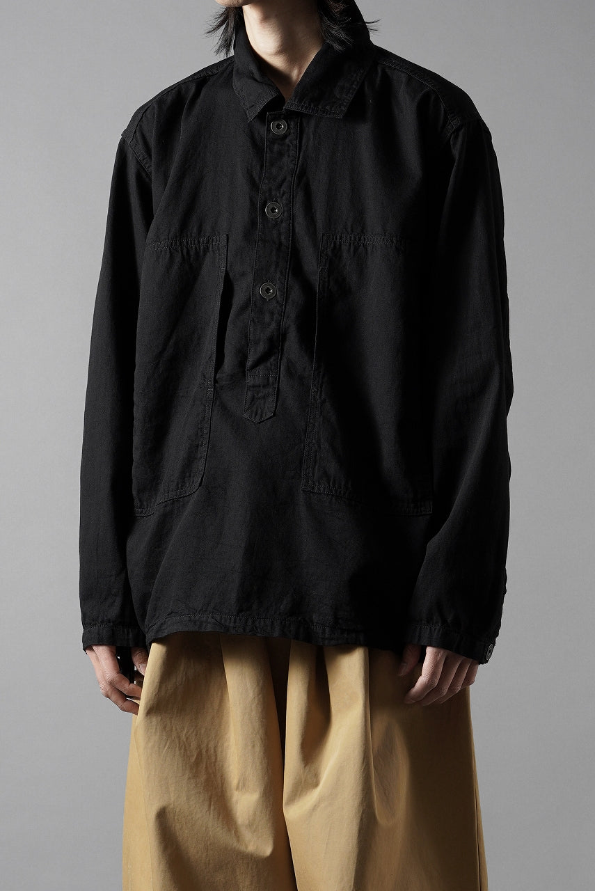 画像をギャラリービューアに読み込む, FULLCOUNT 4097-1 US Army Black Black Denim Pullover Shirt (Black)