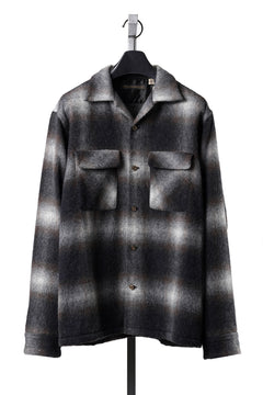 画像をギャラリービューアに読み込む, FULLCOUNT OPEN COLLAR SHIRT / SHAGGY OMBRE CHECK (BLACK)
