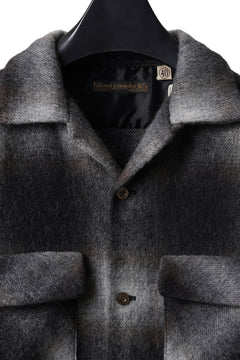 画像をギャラリービューアに読み込む, FULLCOUNT OPEN COLLAR SHIRT / SHAGGY OMBRE CHECK (BLACK)