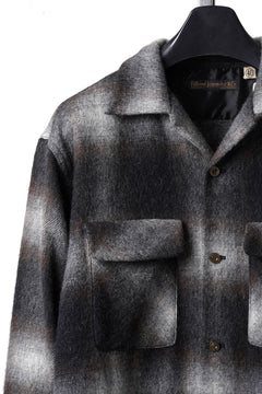 画像をギャラリービューアに読み込む, FULLCOUNT OPEN COLLAR SHIRT / SHAGGY OMBRE CHECK (BLACK)