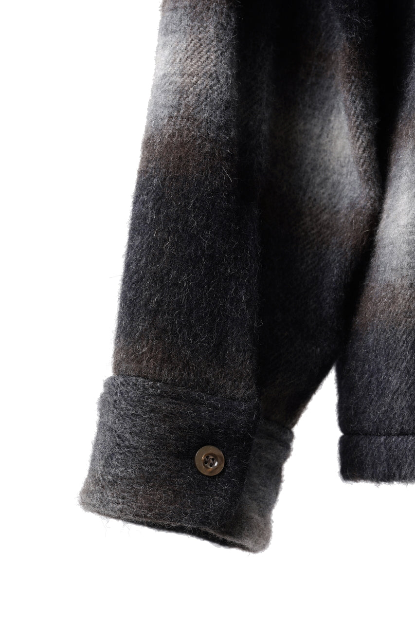 画像をギャラリービューアに読み込む, FULLCOUNT OPEN COLLAR SHIRT / SHAGGY OMBRE CHECK (BLACK)