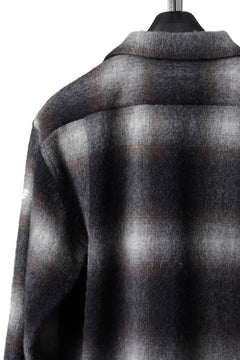 画像をギャラリービューアに読み込む, FULLCOUNT OPEN COLLAR SHIRT / SHAGGY OMBRE CHECK (BLACK)