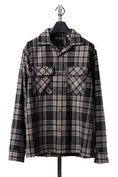 画像をギャラリービューアに読み込む, FULLCOUNT OPEN COLLAR SHIRT / WOOL TWILL TARTAN CHECK (BLACK)