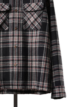 画像をギャラリービューアに読み込む, FULLCOUNT OPEN COLLAR SHIRT / WOOL TWILL TARTAN CHECK (BLACK)