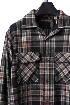 画像をギャラリービューアに読み込む, FULLCOUNT OPEN COLLAR SHIRT / WOOL TWILL TARTAN CHECK (BLACK)
