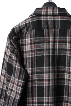 画像をギャラリービューアに読み込む, FULLCOUNT OPEN COLLAR SHIRT / WOOL TWILL TARTAN CHECK (BLACK)