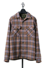画像をギャラリービューアに読み込む, FULLCOUNT OPEN COLLAR SHIRT / WOOL TWILL TARTAN CHECK (KHAKI)