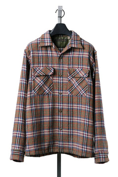 画像をギャラリービューアに読み込む, FULLCOUNT OPEN COLLAR SHIRT / WOOL TWILL TARTAN CHECK (KHAKI)