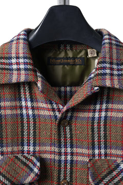 画像をギャラリービューアに読み込む, FULLCOUNT OPEN COLLAR SHIRT / WOOL TWILL TARTAN CHECK (KHAKI)