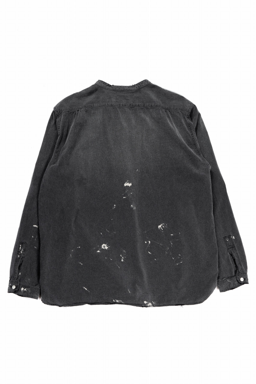Load image into Gallery viewer, FULLCOUNT SELVEDGE CHAMBRAY PULLOVER SHIRT - AGING (BLACK)