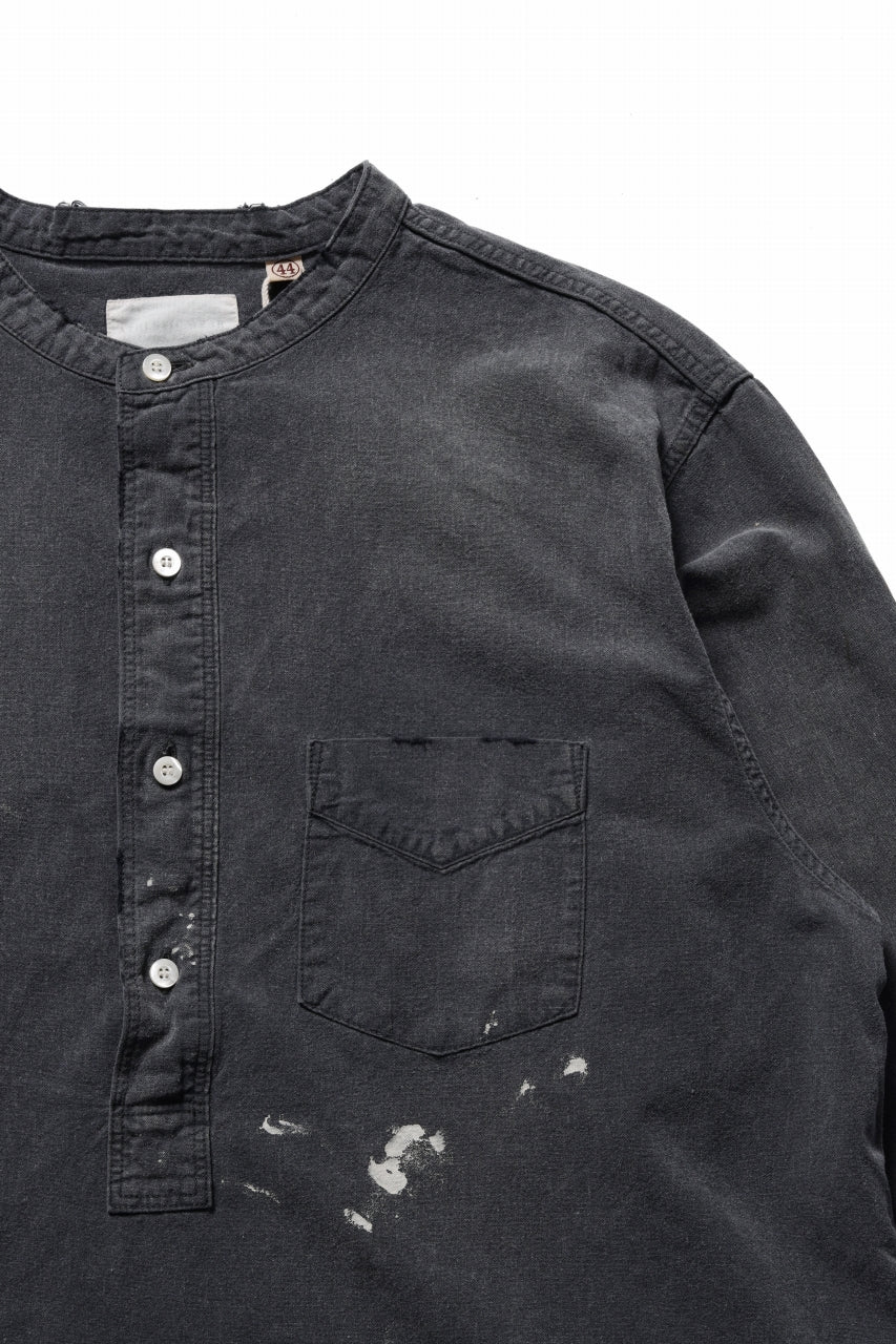 Load image into Gallery viewer, FULLCOUNT SELVEDGE CHAMBRAY PULLOVER SHIRT - AGING (BLACK)