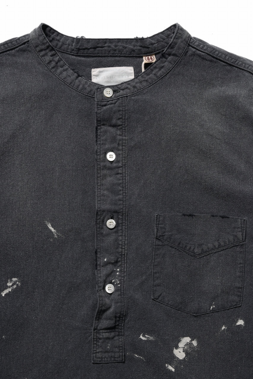 Load image into Gallery viewer, FULLCOUNT SELVEDGE CHAMBRAY PULLOVER SHIRT - AGING (BLACK)