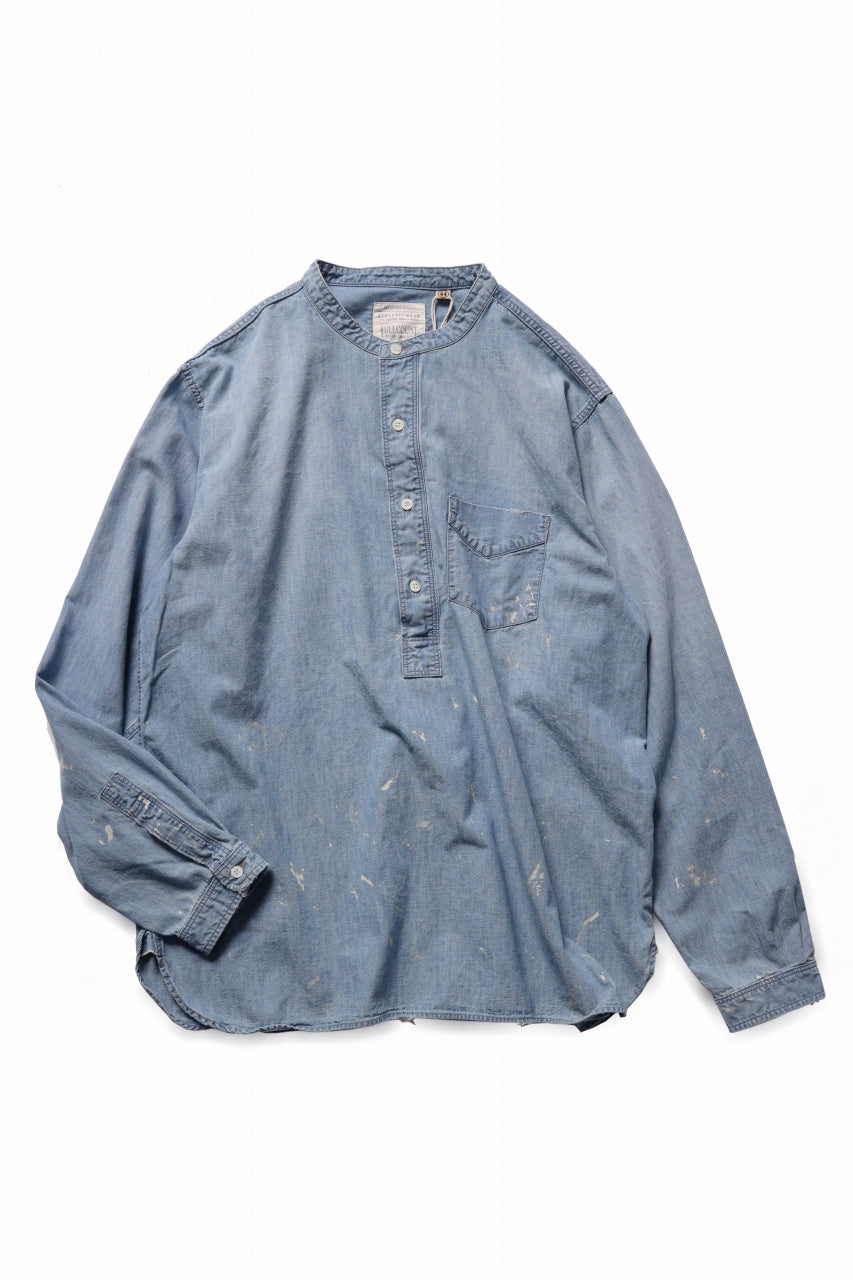 Load image into Gallery viewer, FULLCOUNT SELVEDGE CHAMBRAY PULLOVER SHIRT - AGING (INDIGO)