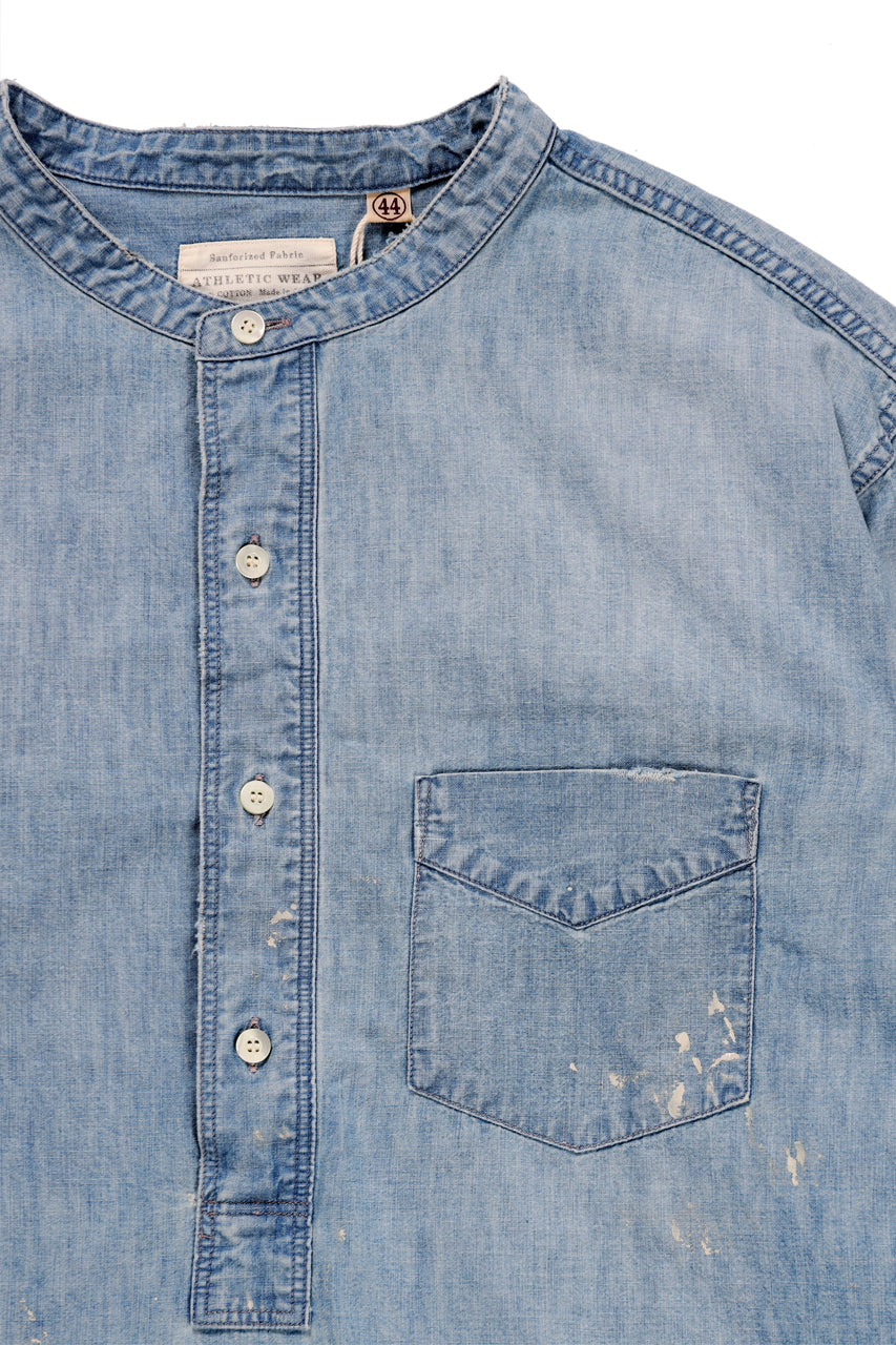 Load image into Gallery viewer, FULLCOUNT SELVEDGE CHAMBRAY PULLOVER SHIRT - AGING (INDIGO)