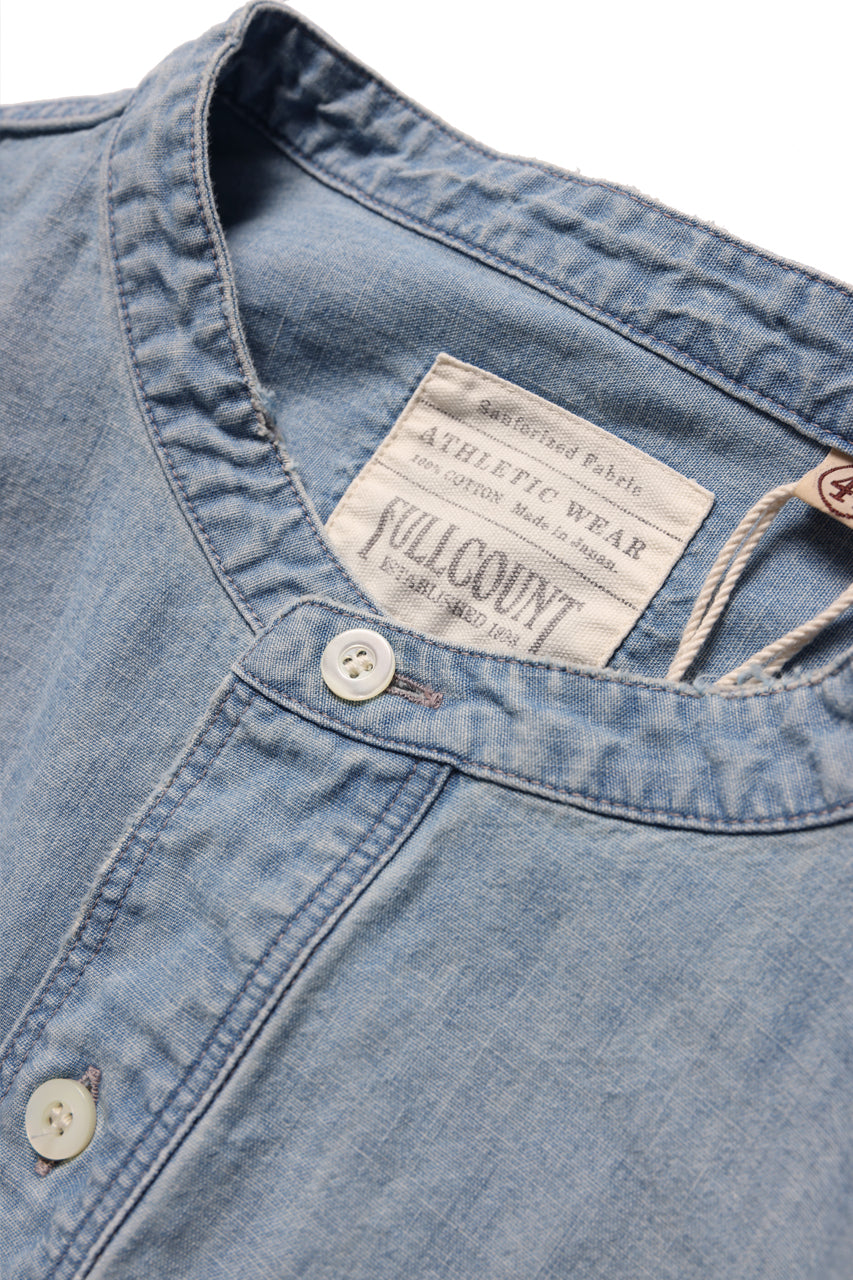 Load image into Gallery viewer, FULLCOUNT SELVEDGE CHAMBRAY PULLOVER SHIRT - AGING (INDIGO)