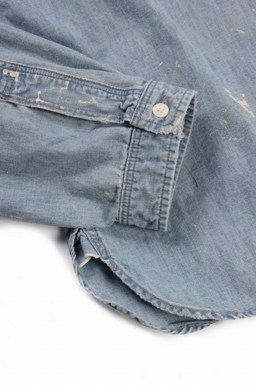 Load image into Gallery viewer, FULLCOUNT SELVEDGE CHAMBRAY PULLOVER SHIRT - AGING (INDIGO)