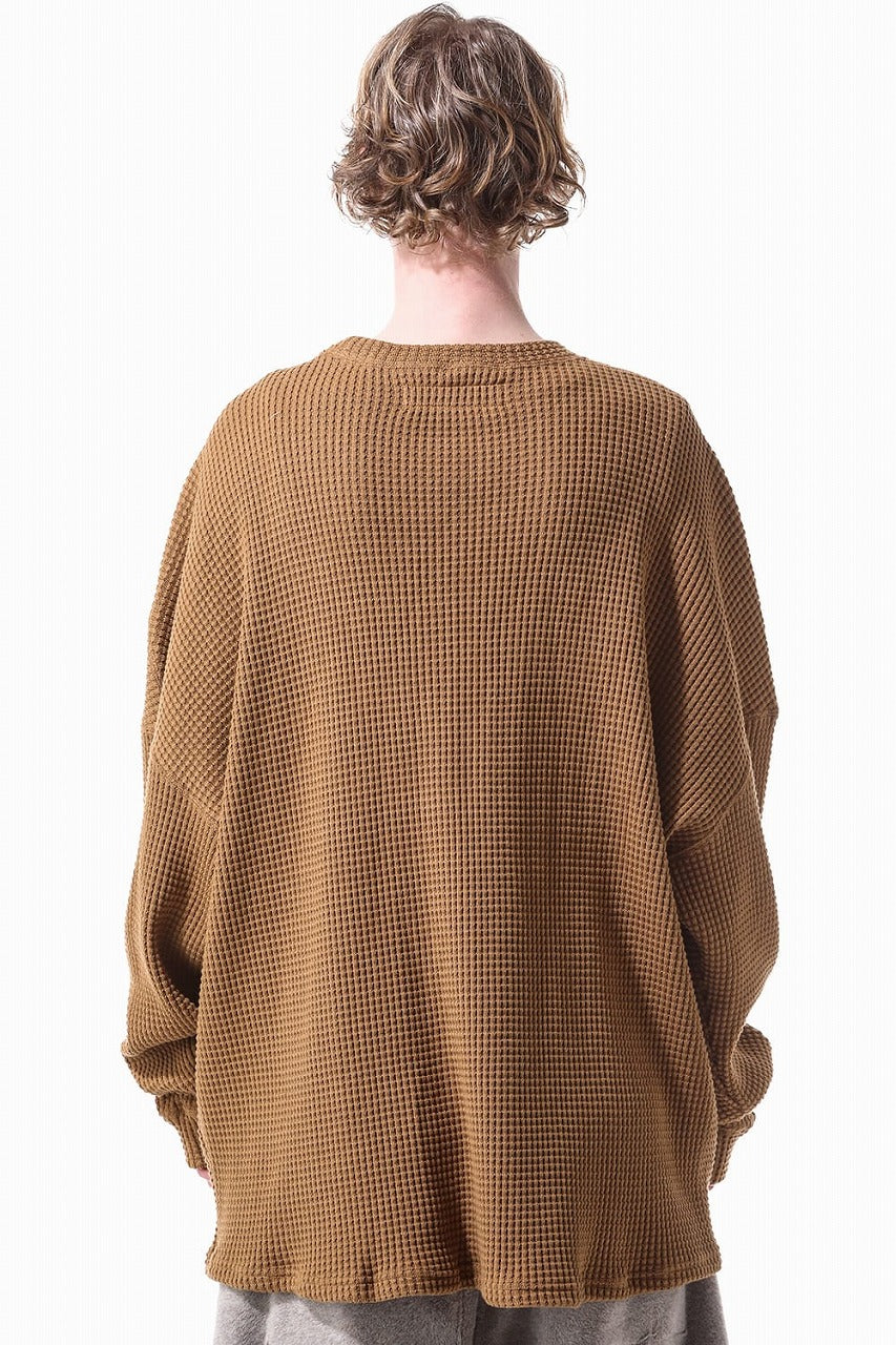 A.F ARTEFACT OVER SIZE TOP / HEAVY WAFFLE JERSEY (CAMEL)