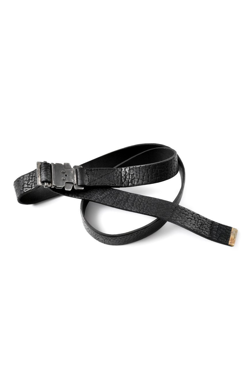 ierib detachable buckle belt / one piece rough bull (BLACK)