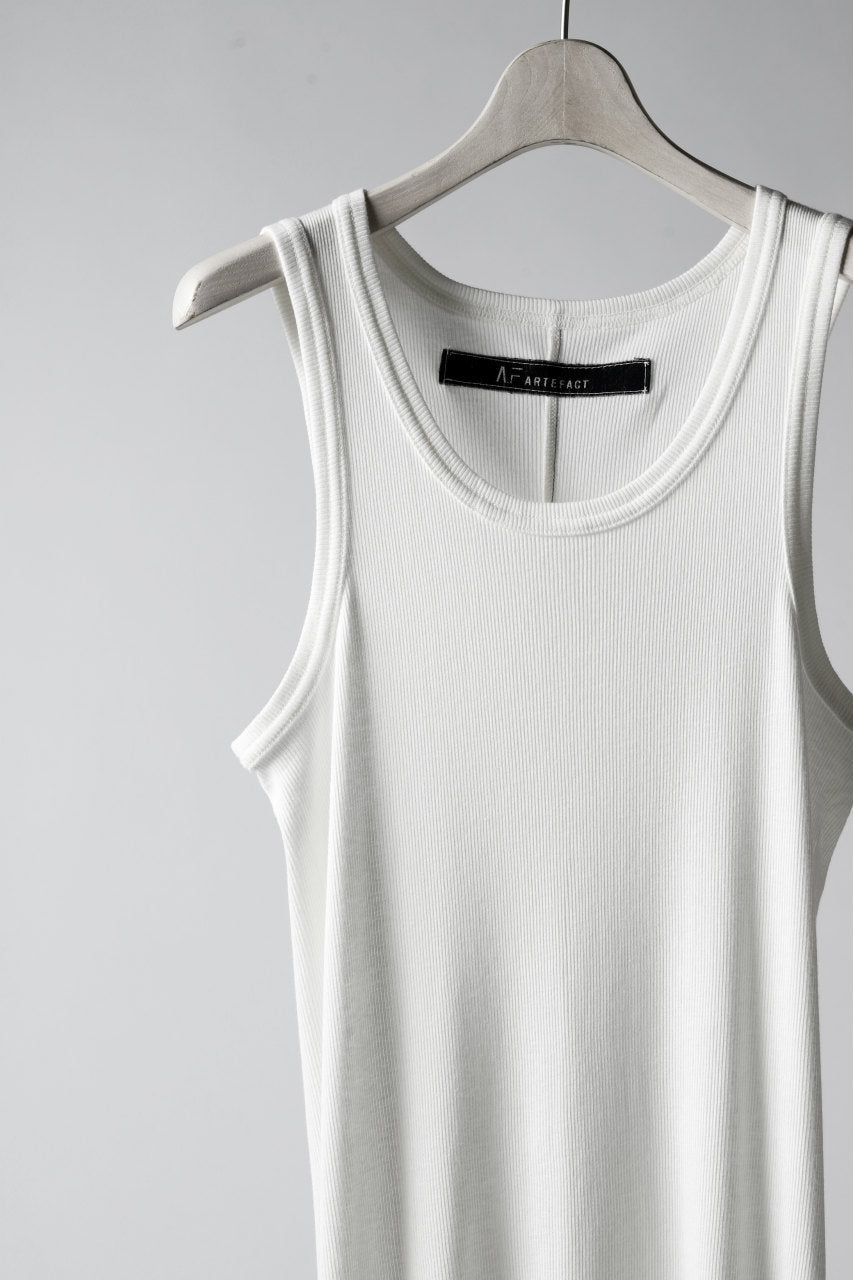 A.F ARTEFACT LONG TANK TOP / RIB COTTON  (WHITE)