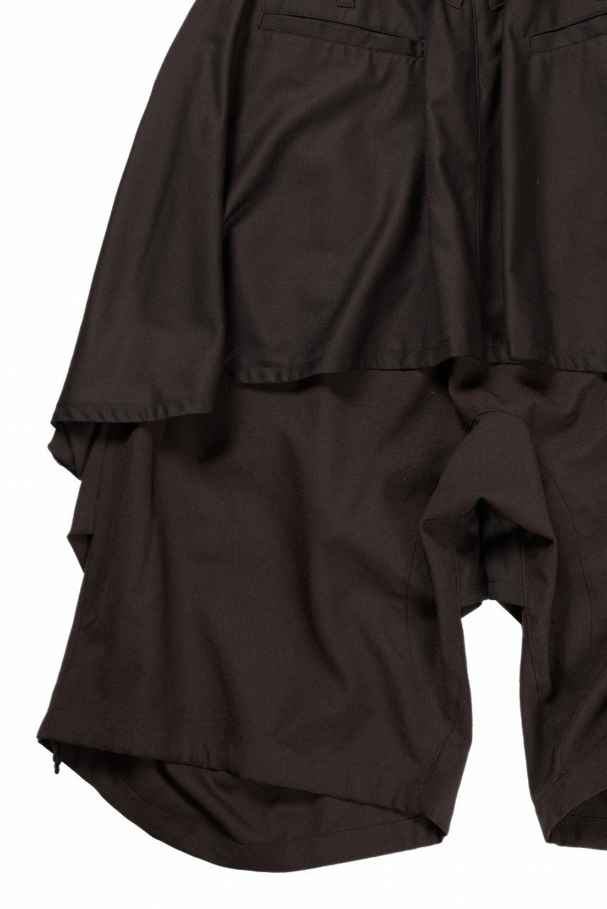 beauty : beast 8Q LAYERED SUPER WIDE SAROUEL PANTS (BROWN)