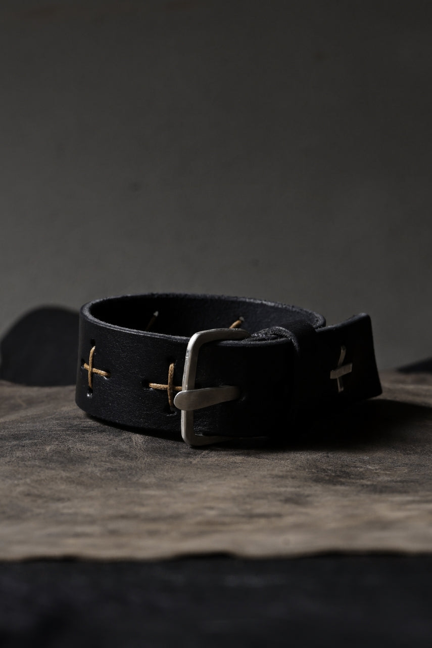 Load image into Gallery viewer, m.a+ cross stitched med wrist band / A-F8E1 GR 3,0 (BLACK)