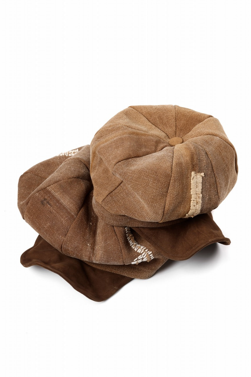 ierib Casquette Cap / Vintage SAKABUKURO x Lamb Suede Leather (BROWN #B)