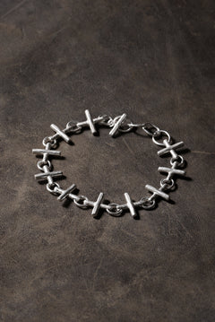 Load image into Gallery viewer, m.a+ cross multiple silver cross bracelet / AB+++ AG (SILVER)