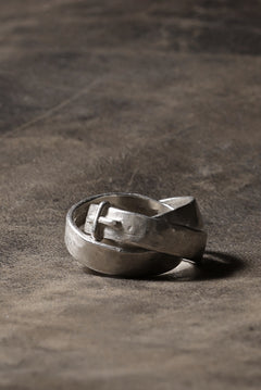 Load image into Gallery viewer, m.a+ triple silver ring w/stitched cross / AG318 AG (SILVER)
