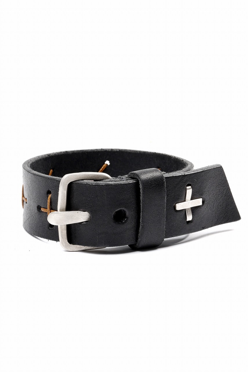 Load image into Gallery viewer, m.a+ cross stitched med wrist band / A-F8E1 GR 3,0 (BLACK)
