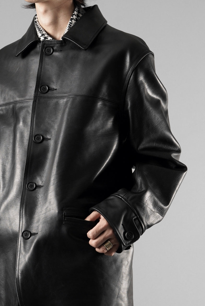 Load image into Gallery viewer, Y&#39;s for men x MASSES LEATHER CAR COAT / MA HORSE LEATHER (BLACK)