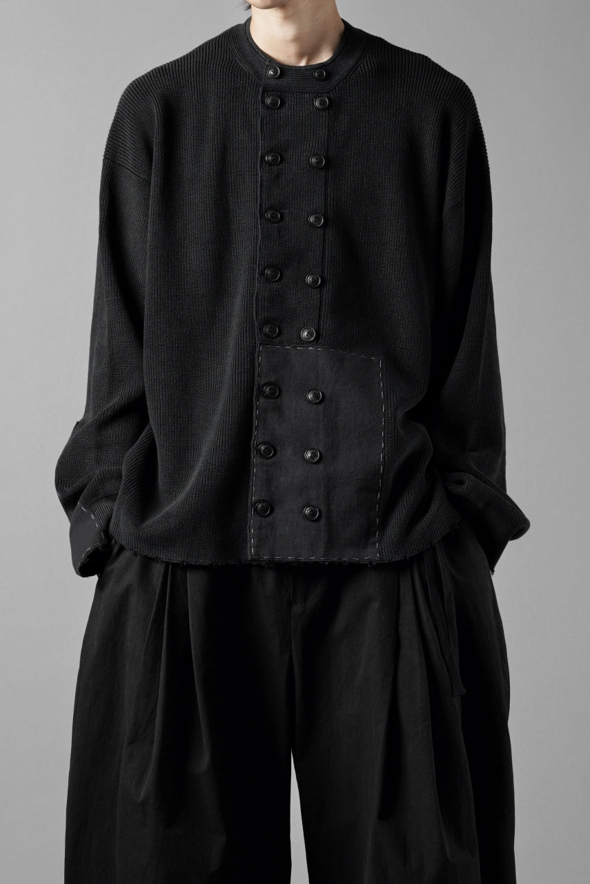 Load image into Gallery viewer, Professor.E DOUBLED BREASTED AGED KNIT (BLACK)