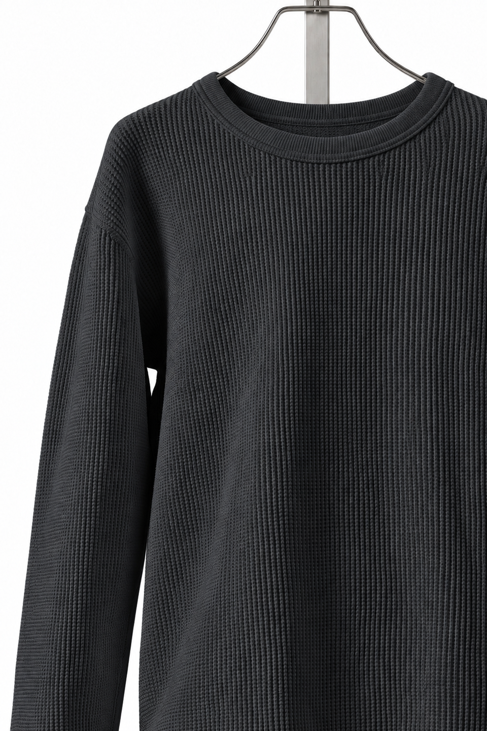 画像をギャラリービューアに読み込む, FULLCOUNT HEAVY WEIGHT WAFFLE LONG SLEEVE T SHIRT / ORIGINAL 20//- TIGHT TENSION COTTON (INK.BLACK)