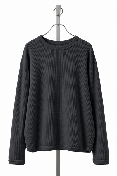 FULLCOUNT HEAVY WEIGHT WAFFLE LONG SLEEVE T SHIRT / ORIGINAL 20//- TIGHT TENSION COTTON (INK.BLACK)