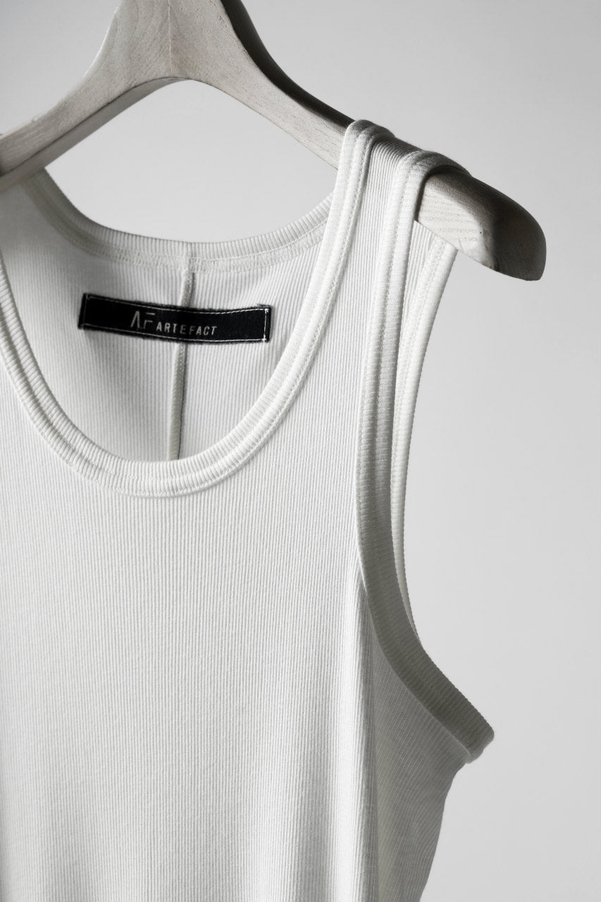 A.F ARTEFACT LONG TANK TOP / RIB COTTON  (WHITE)