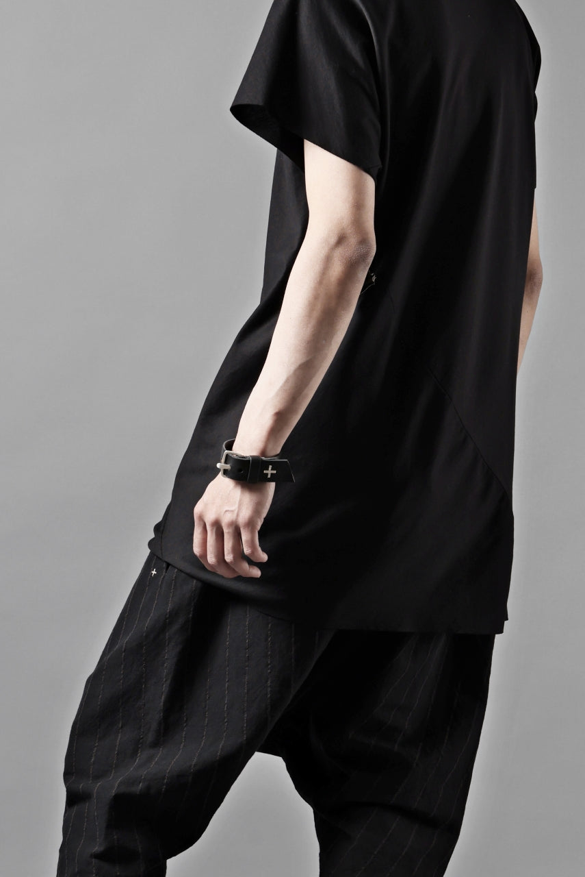 Load image into Gallery viewer, m.a+ 2 vertical pocket elastic waist sarrouel / PU521 LCST(BLACK STRIPE)