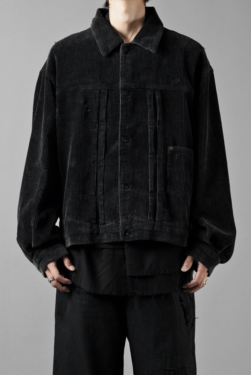 画像をギャラリービューアに読み込む, Professor.E AGED CORDUROY JACKET (AGED BLACK)