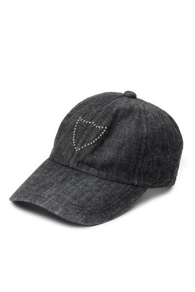 FULLCOUNT × HTC Black Denim Cap On Studs by Zip Stevenson (BLACK)