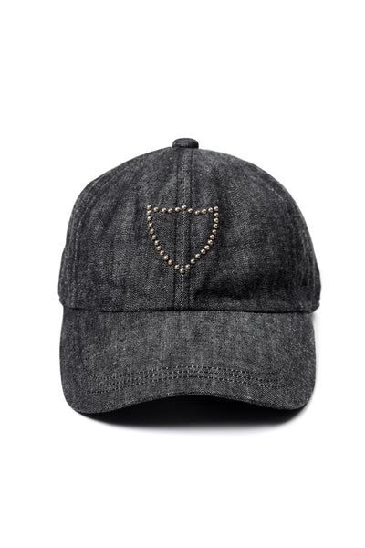 FULLCOUNT × HTC Black Denim Cap On Studs by Zip Stevenson (BLACK)