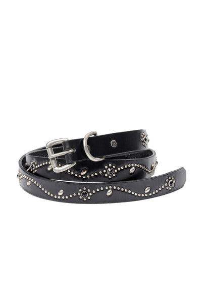 FULLCOUNT × HTC Flower Studs Belt by Zip Stevenson (BLACK)