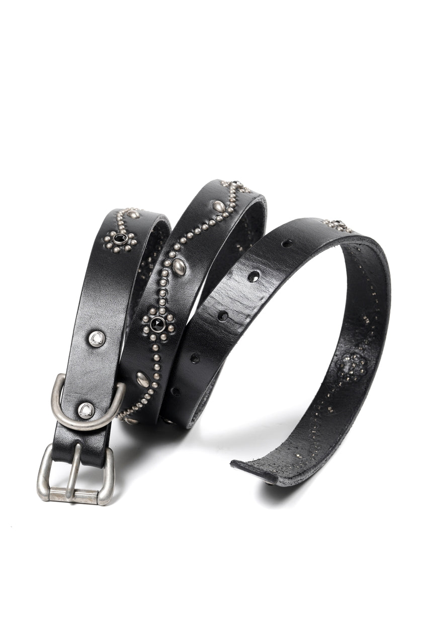 画像をギャラリービューアに読み込む, FULLCOUNT × HTC Flower Studs Belt by Zip Stevenson (BLACK)