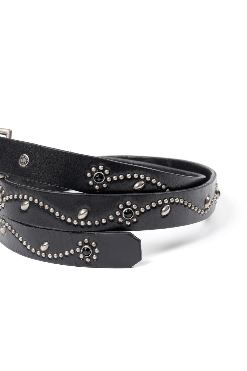 画像をギャラリービューアに読み込む, FULLCOUNT × HTC Flower Studs Belt by Zip Stevenson (BLACK)