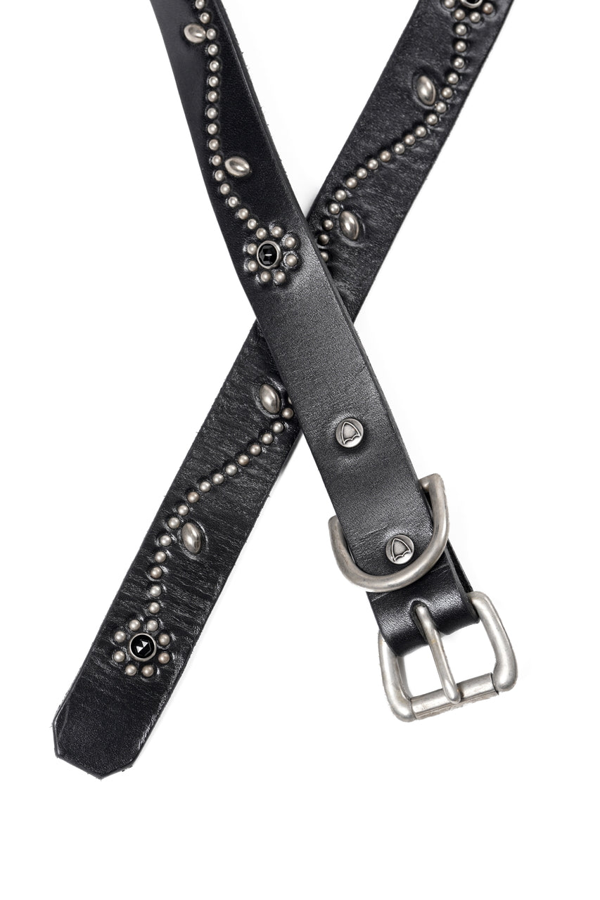 画像をギャラリービューアに読み込む, FULLCOUNT × HTC Flower Studs Belt by Zip Stevenson (BLACK)