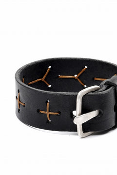 Load image into Gallery viewer, m.a+ cross stitched med wrist band / A-F8E1 GR 3,0 (BLACK)