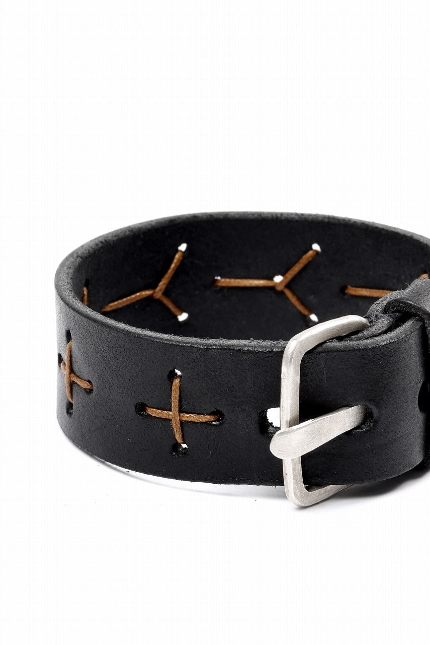 Load image into Gallery viewer, m.a+ cross stitched med wrist band / A-F8E1 GR 3,0 (BLACK)