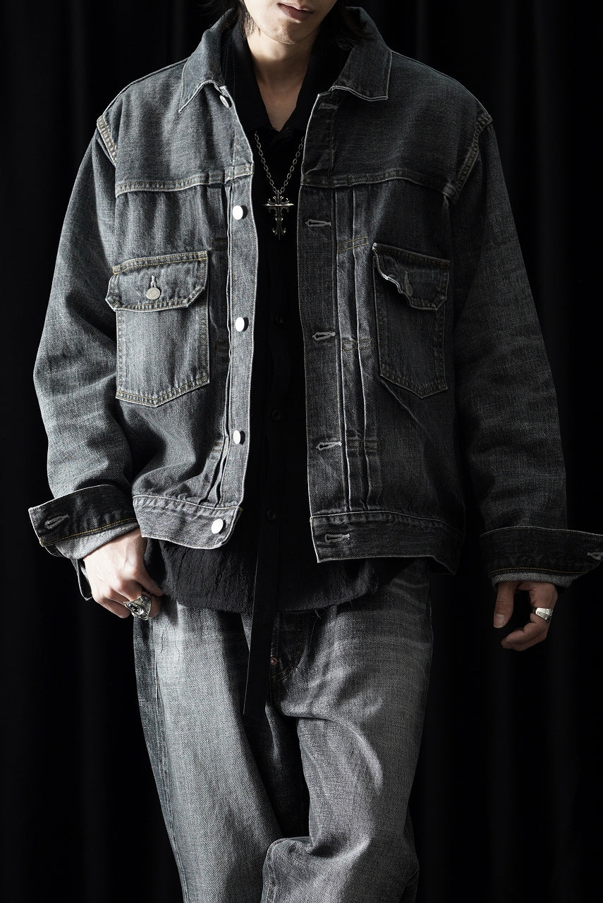 Load image into Gallery viewer, Y's for men x MASSES DENIM JACKET / HAND WASH 14.0oz BAUMWOLLE (BLACK)